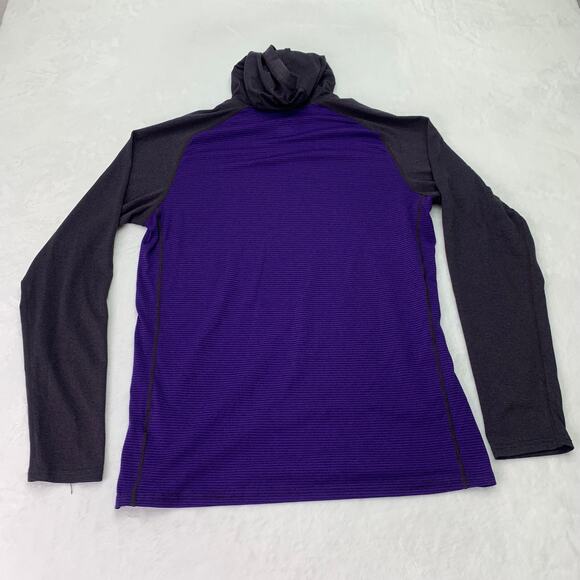 Nike Men Medium Dri-Fit  Purple Black Ribbed long Sleeve Performance Tee Shirt - Picture 3 of 8